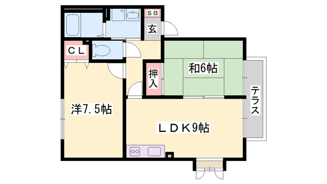 サニーハイツ高町の物件間取画像