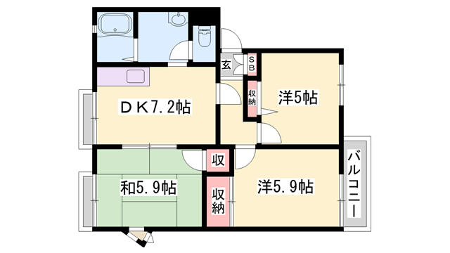 アネックス御立 B棟の物件間取画像