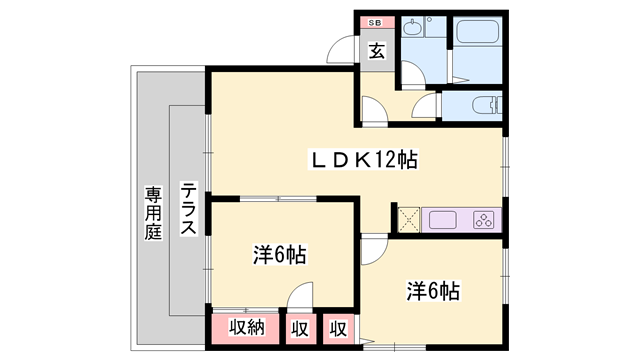 サニーハイツ田寺 A棟の物件間取画像