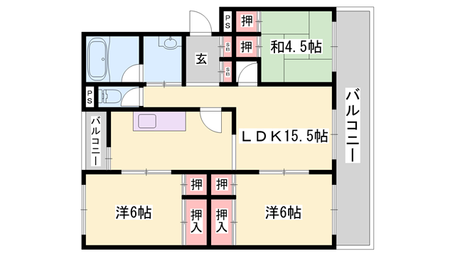 西新在家マンションの物件間取画像