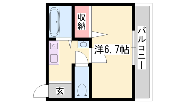 アルコラカーサ飾磨細江の物件間取画像