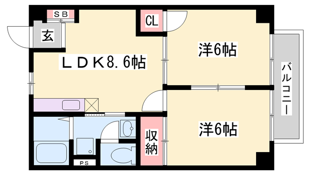グリーンハイツ三木の物件間取画像
