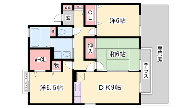 プラシード暖家　B棟の物件間取画像