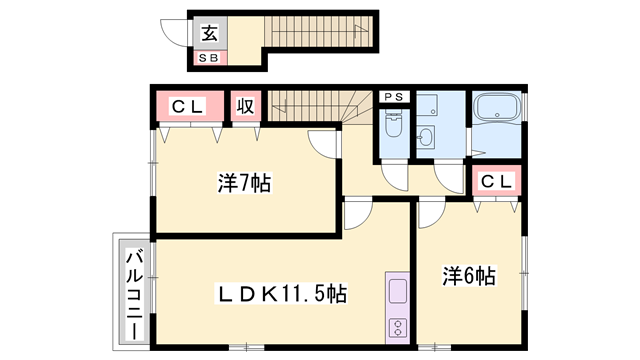 ハートランドⅤ棟の物件間取画像