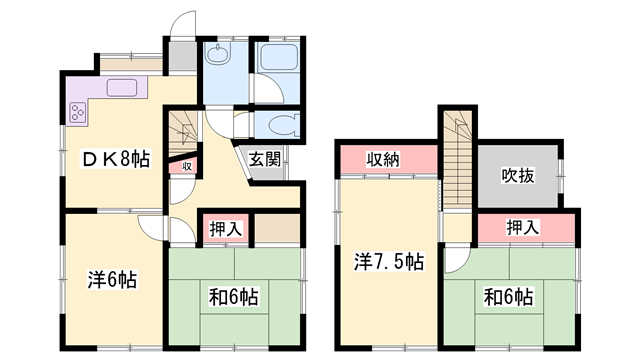 上大野松林戸建ての物件間取画像