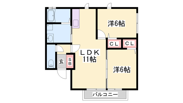 BIRDLANDたまで B棟の物件間取画像