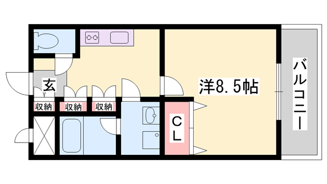 網干駅 徒歩8分 3階の物件間取画像