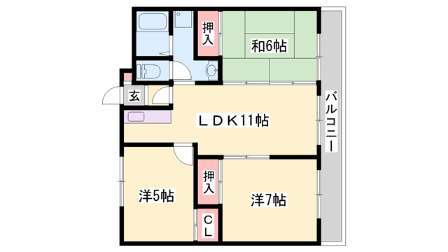 ルネ東辻井の物件間取画像