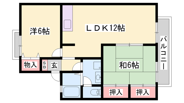 セジュール清水 B棟の物件間取画像