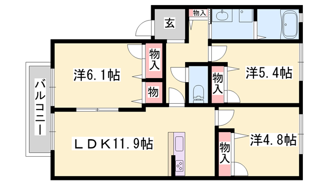 シャーメゾンかみや C棟の物件間取画像