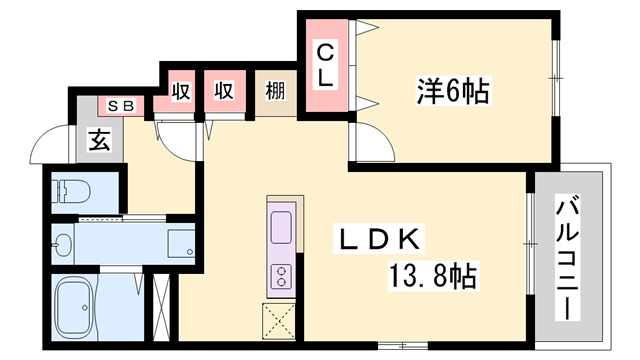 相生駅 徒歩15分 1階の物件間取画像