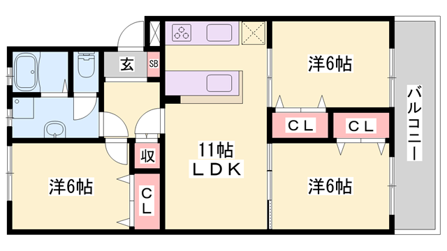 リノスタイル姫路北条の物件間取画像