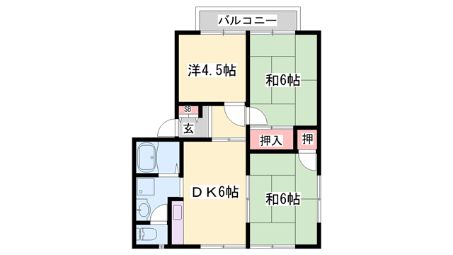 ハイツ二番館Aの物件間取画像