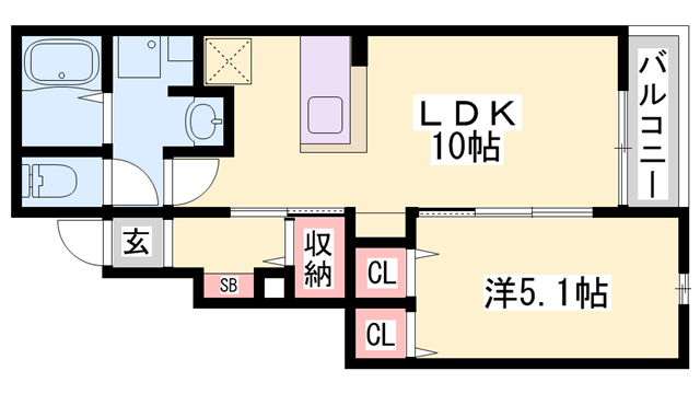 エスペランサ中仁野Ⅱの物件間取画像