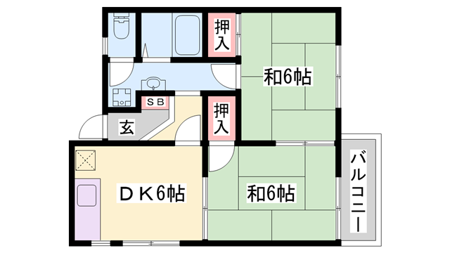 サンハイツ学園前の物件間取画像