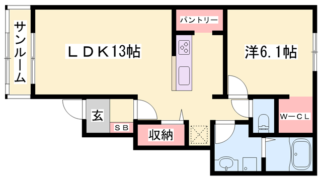 サンリット福崎Ⅱの物件間取画像