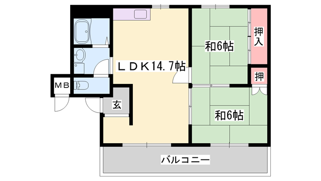 モアークレスト飾磨の物件間取画像