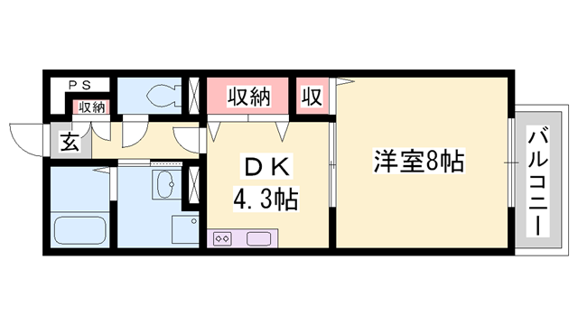 ウイング上郡Bの物件間取画像