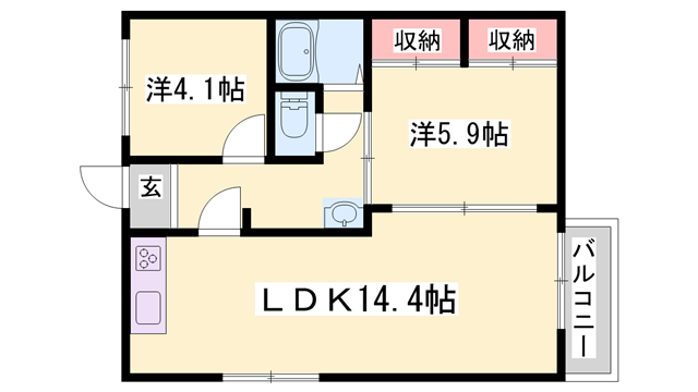 JAハイツ中屋の物件間取画像